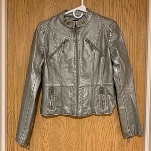 Forever 21 Metallic Faux Leather Motorcycle small